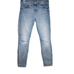 Gap Jeans Women's 28 Short Blue True Skinny Denim 28S Medium Wash Destroyed.